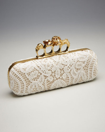 Alexander McQueen Lace Knuckle-Clasp Clutch
