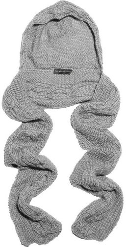 The North Circular Cable-knit wool hooded scarf
