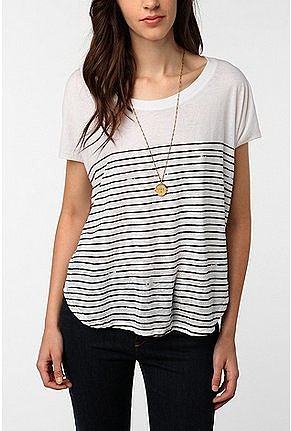 Mouchette Striped Shirttail Tee