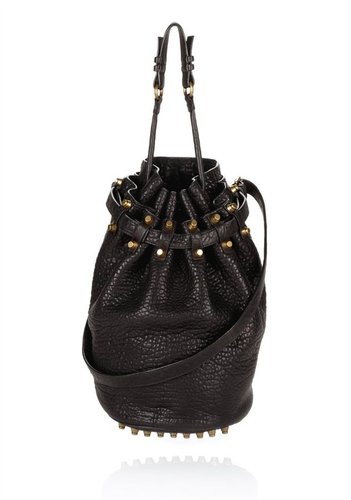 Diego In Black Pebble Lamb With Antique Brass