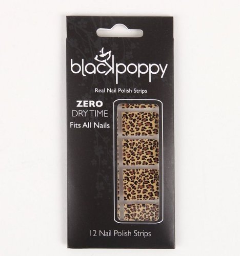 Black Poppy Leopard Nail Polish Strips