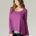 Textured long sleeve drape top