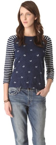 Madewell Bow Print Long Sleeve Tee