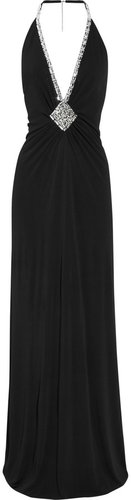 Azzaro Jersey Royale crystal-trimmed stretch-crepe gown