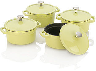 Michelle B by Fagor Mini Dutch Oven Set, .25 Qt. Lemon Lime Set of 4