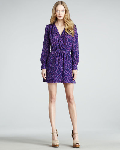 Parker Animal-Print Faux-Wrap Dress