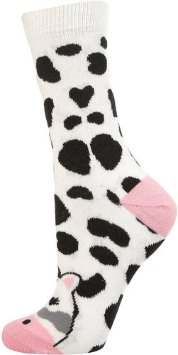 Cow Print Ankle Socks