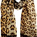 Roberto Cavalli Leo Print Big Silk Scarf