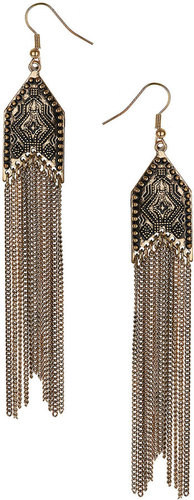 Shield Chain Chandelier Earrings
