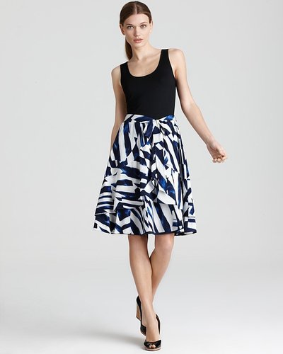 DKNY System Dress with Printed Skirt