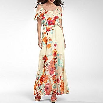Bisou Bisou® Off-the-Shoulder Floral Maxi Dress