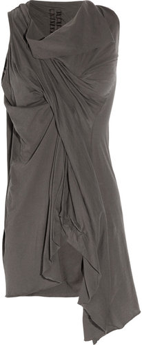 DRKSHDW by Rick Owens Asymmetric draped cotton-jersey tunic