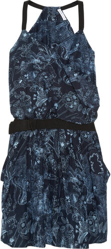See by Chloé Printed cotton and silk-blend dress