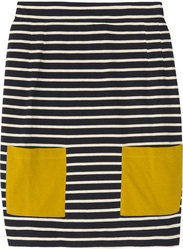 Chinti and Parker Striped cotton mini skirt