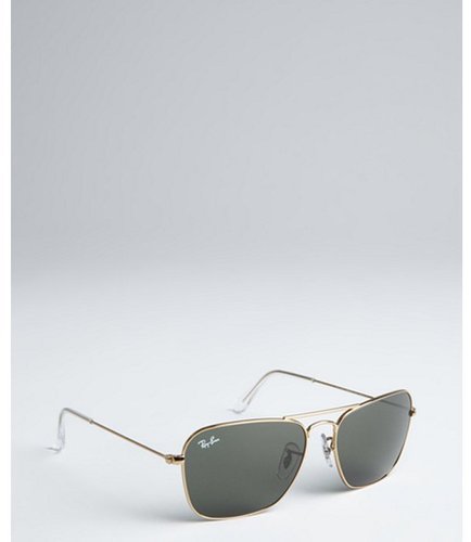 Ray-Ban gold metal 'Caravan' squared aviator sunglasses