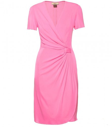 Issa SOLID DRAPED SILK WRAP DRESS