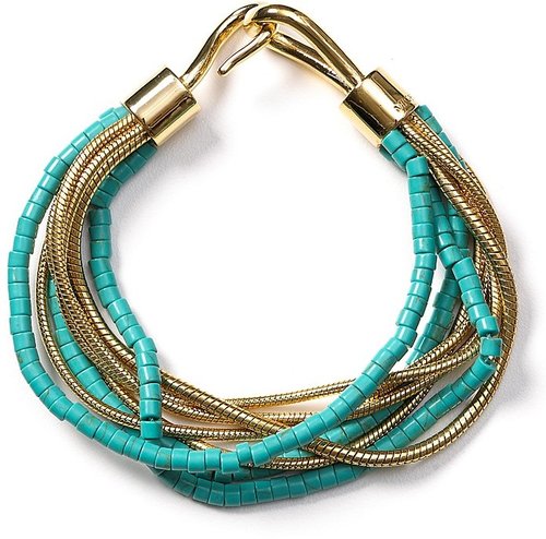 Michael Kors Multi Chain Turquoise Hook Bracelet