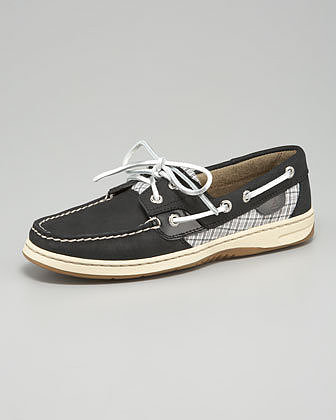Sperry Top-Sider Bluefish Plaid-Detail Boat Shoe
