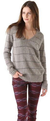 See by chloe Stripe V Neck Sweater