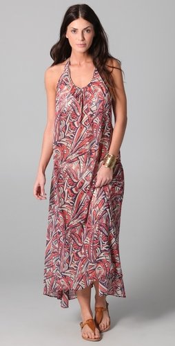 Josa Tulum Chiffon Low Back Halter Cover Up Dress