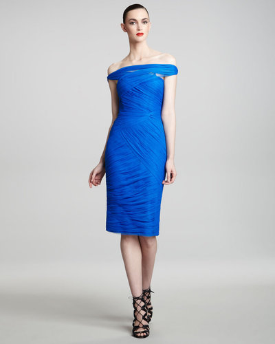 Monique Lhuillier Off-the-Shoulder Tulle Dress