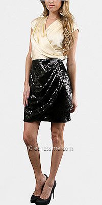 Champagne sequin skirt cocktail dresses by Alexia Admor
