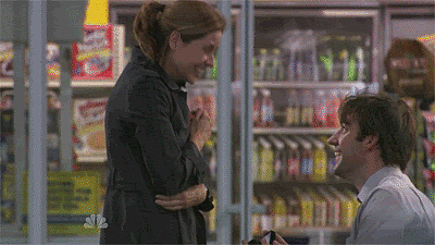 Although he'd planned to propose in New York, Jim can't wait any longer and asks Pam to marry him at a rest stop — in the rain, naturally, making it the perfect romantic moment.
Although he'd planned to propose in New York, Jim can't wait any longer and asks Pam to marry him at a rest stop — in the rain, naturally, making it the perfect romantic moment.