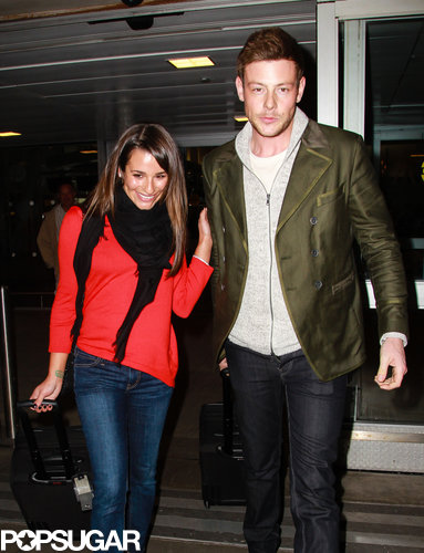 Lea Michele and Cory Monteith Land in NYC Hand in Hand Lea Michele and Cory Monteith Land in NYC Hand in Hand