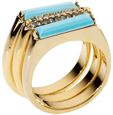 Michael Kors 'Sleek Exotics' Pavé Bar Stack Rings (Set of 3)