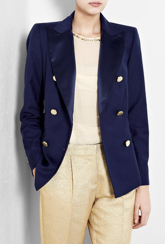 Malene Birger Indigo Karam Double Breasted Blazer With Gold Buttons