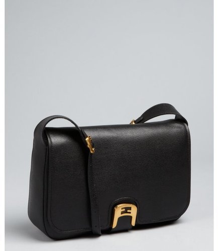 Fendi black textured leather 'Chameleon' shoulder bag