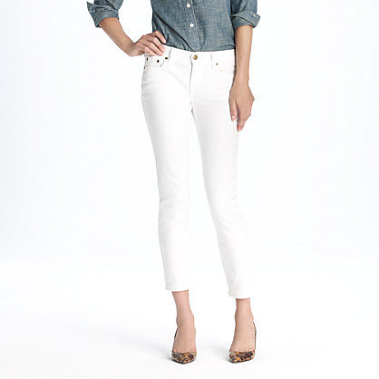 Cropped matchstick jean in white