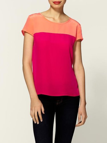 Amanda Uprichard Color Block Silk Top