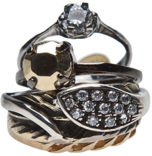 Iosselliani MIXED METAL STACKED RING
