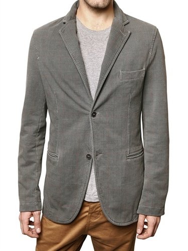 Be For Milano - Checked Print Stretch Fleece Jacket