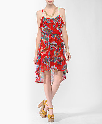 Forever 21 High-Low Paisley Print Dress