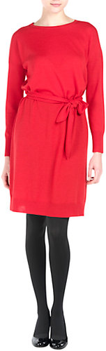 kew.159 Tie Front Knit Dress, Red