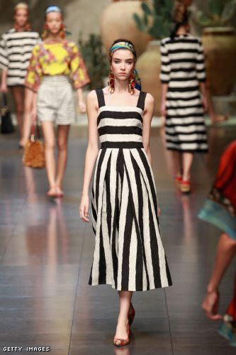Dolce and Gabbana Spring 2013 Stripe Dress Dolce and Gabbana