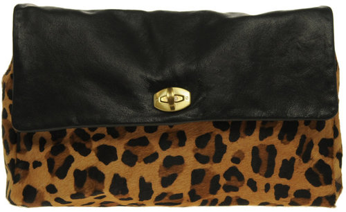 ASOS Leather And Leopard Print Clutch