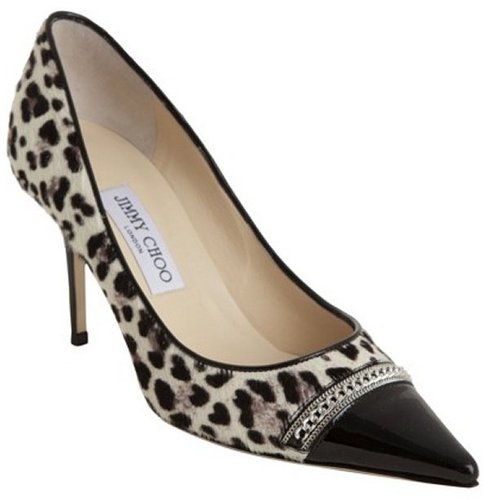 Jimmy Choo black and white leopard calf hair  'Blend' pumps