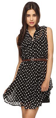 Forever 21 Belted Polka Dot Shirtdress