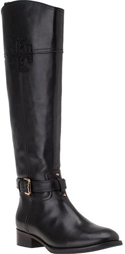 TORY BURCH Blaire Riding Boot Black Leather