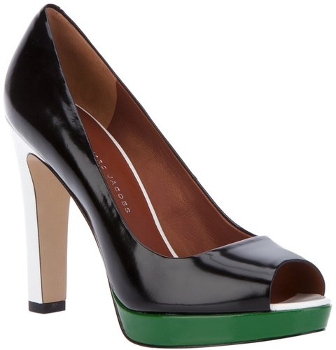 Marc By Marc Jacobs Block colour peep toe pump