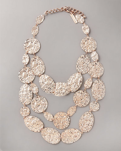 Oscar de la Renta Hammered Disc Necklace
