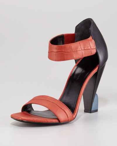 Balenciaga Edge Alligator-Embossed Colorblock Sandal