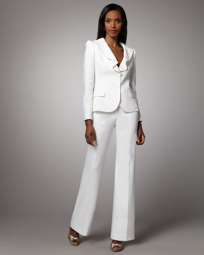 Albert Nipon Textural Jacquard Pantsuit
