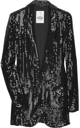 Tibi Sequined silk blazer