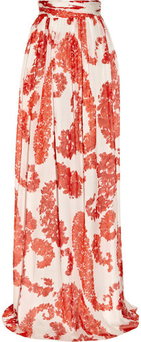 Giambattista Valli Floral-print silk-chiffon maxi skirt