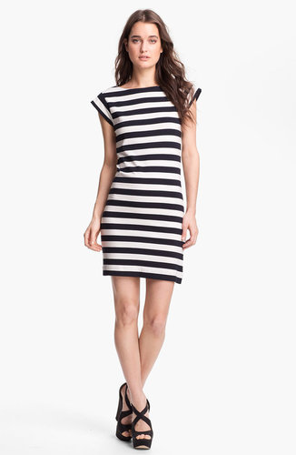 French Connection Stripe Cap Sleeve Knit Dress