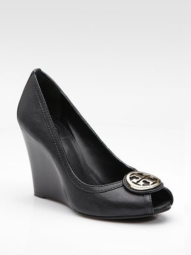 Tory Burch Peep-Toe Wedge Pumps